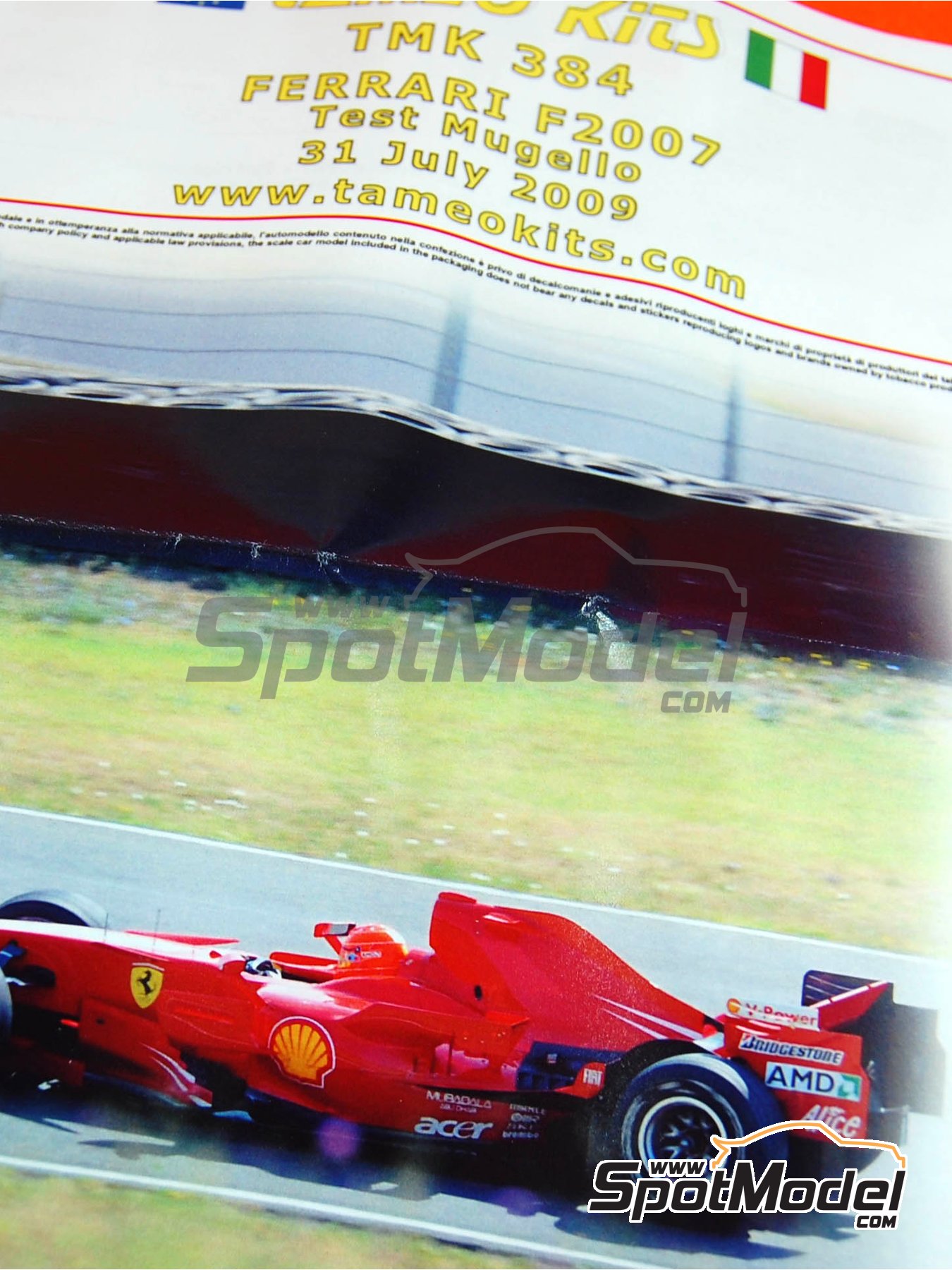 Ferrari F2007 Scuderia Ferrari Team sponsored by Marlboro - IRTA Test 2007.  Car scale model kit in 1/43 scale manufactured by Tameo Kits (ref. TMK384)